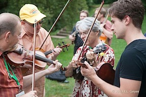 Bobby Hicks, Matt Glaser, DA, Jack Devereux at Swannanoa