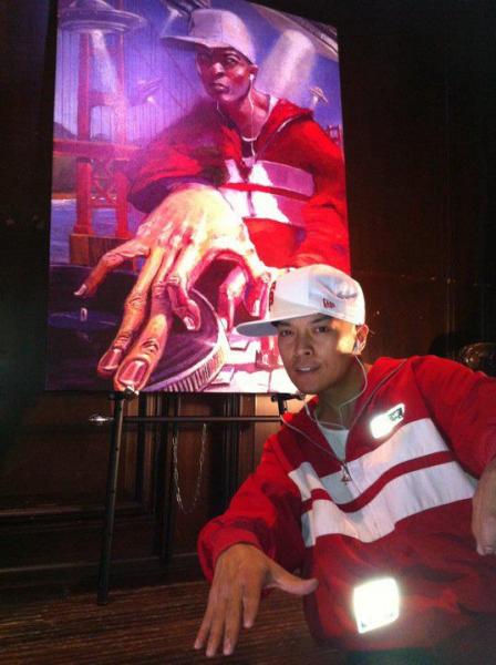 DJ Qbert painting by Justin BUA