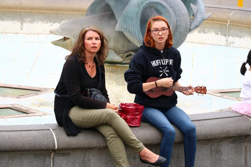 Girl and Mom Ukulele in London