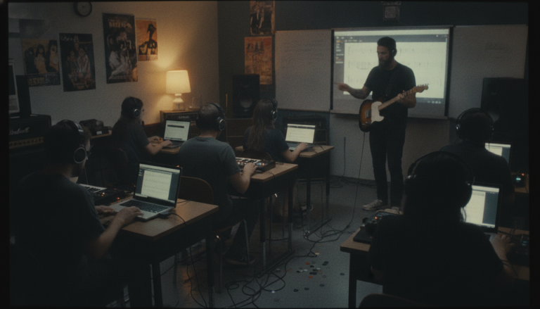 A music teacher guides a classroom of students in ear training to help them better hear what most listeners miss