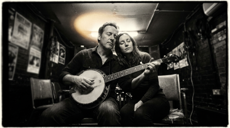 an example of free improvisation on banjo with a man playing for his wife