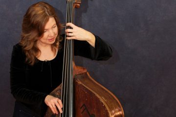 Missy Raines demonstrates playing in 3/4 time on her upright bass in the studio